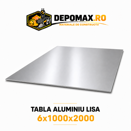 Tabla aluminiu lisa 6mm, 1000x2000mm (5754)